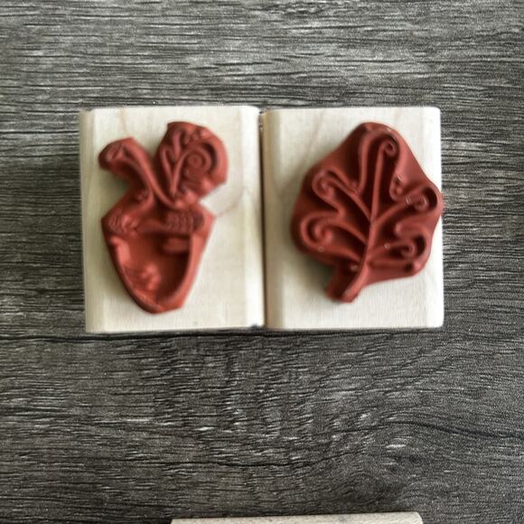 Vintage Stampin' Up Fall‎ Whimsy Rubber Stamp Set 2003 Autumn Leaves Pumpkin - Picture 8 of 10